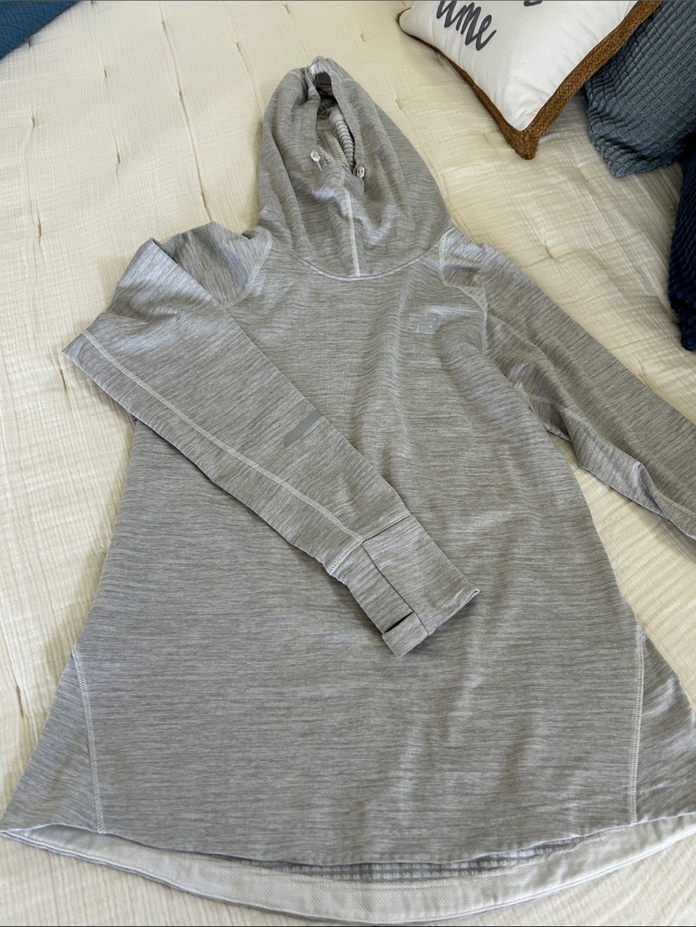 New Balance Light Gray Hooded Tunic Sweatshirt